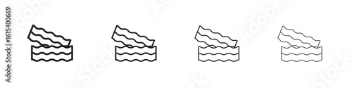 Bacon icon linear vector icon in a editable style.