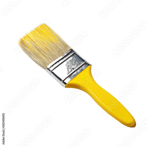 Wallpaper Mural Yellow handled paint brush with silver ferrule and natural bristles isolated on transparent background Torontodigital.ca