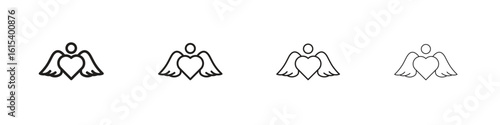 Angel icon linear vector icon in a editable style.