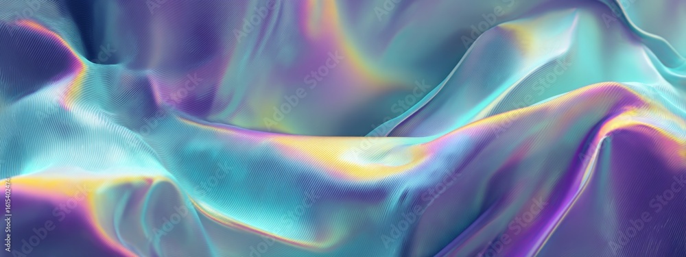 Naklejka premium Ethereal Liquid Holographic Texture with 3D Depth for Futuristic Design Projects
