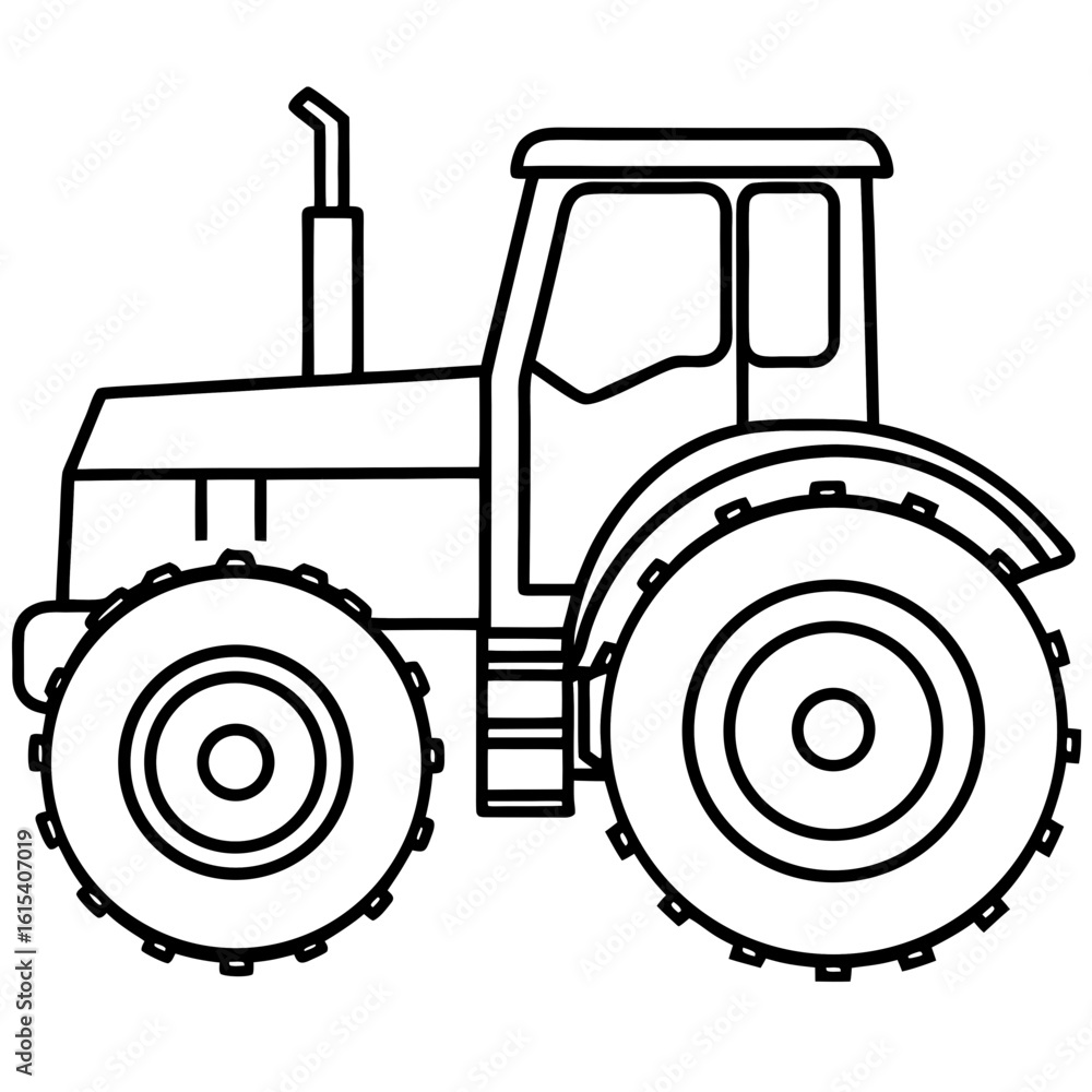 Obraz premium Minimal Tractor Line Illustration 