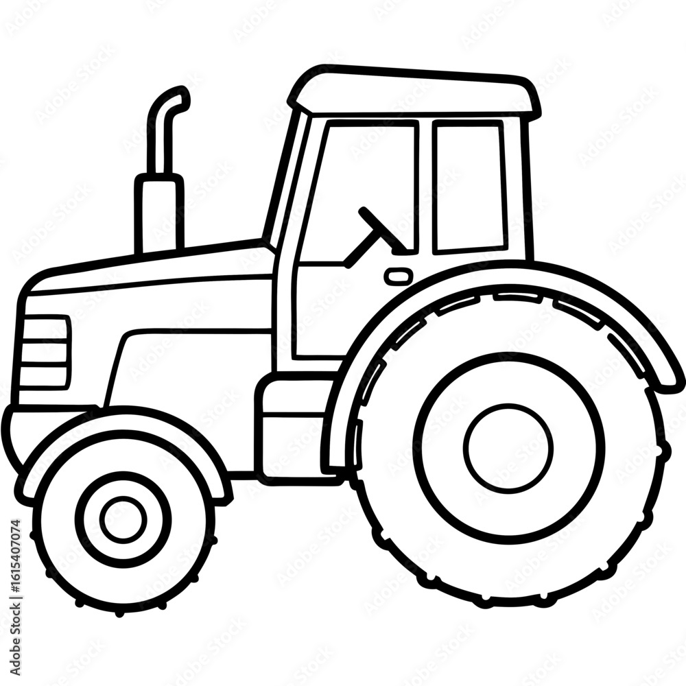 Obraz premium Minimal Tractor Line Illustration 