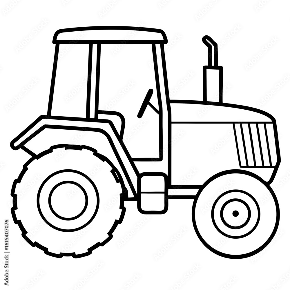 Fototapeta premium Minimal Tractor Line Illustration 