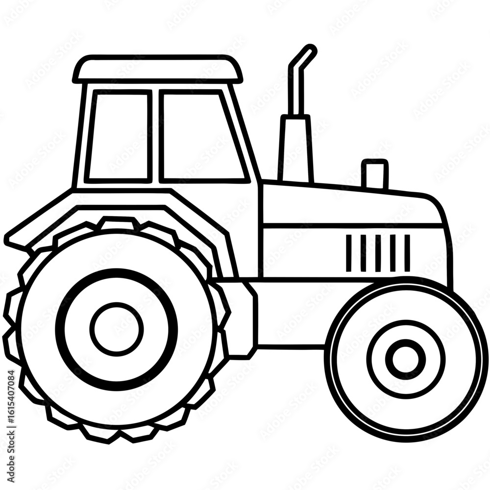 Fototapeta premium Minimal Tractor Line Illustration 