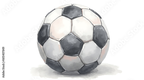 Classic Black and White Soccer Ball Isolated on White Background Sports Equipment