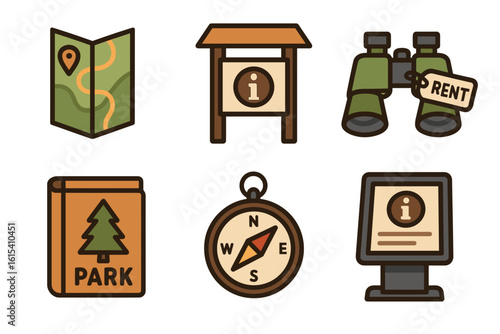 Vector Illustration of Visitor Center Icons