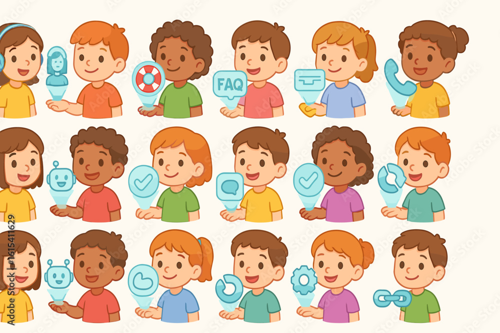Communication flat icon set. chat, message, phone icons in flat style for apps Communication flat icon set. chat, message, phone icons in flat style for apps
