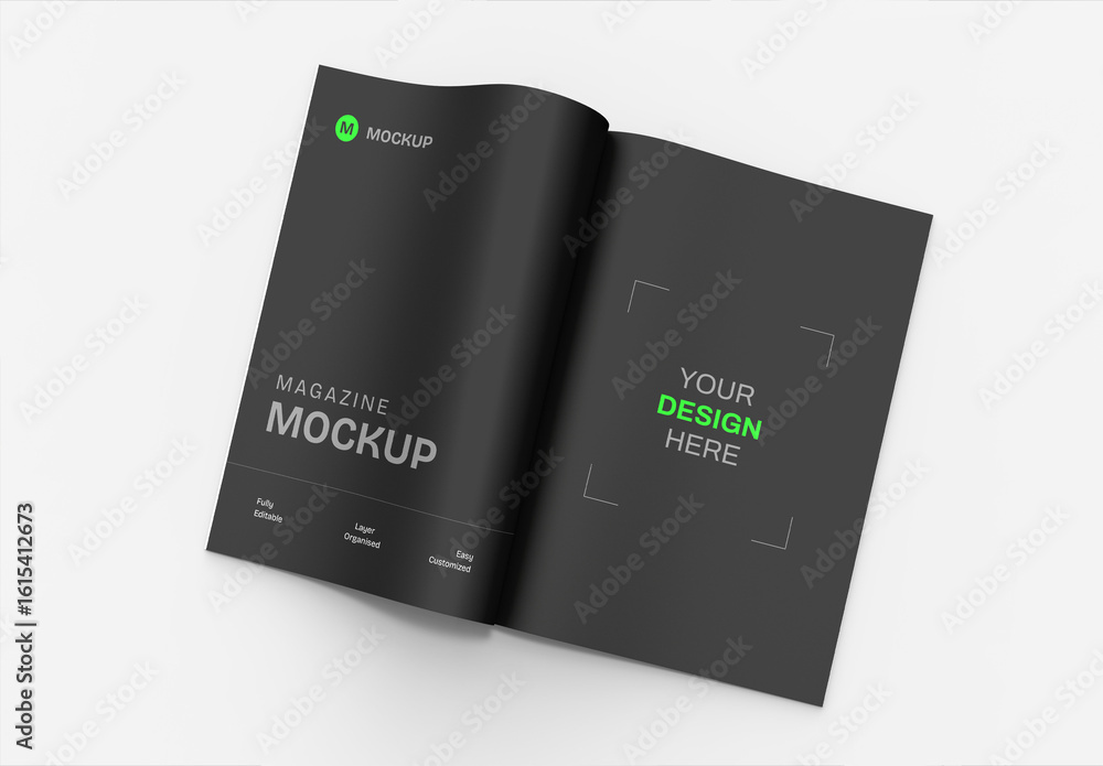 Open Magazine Mockup Stock Template | Adobe Stock