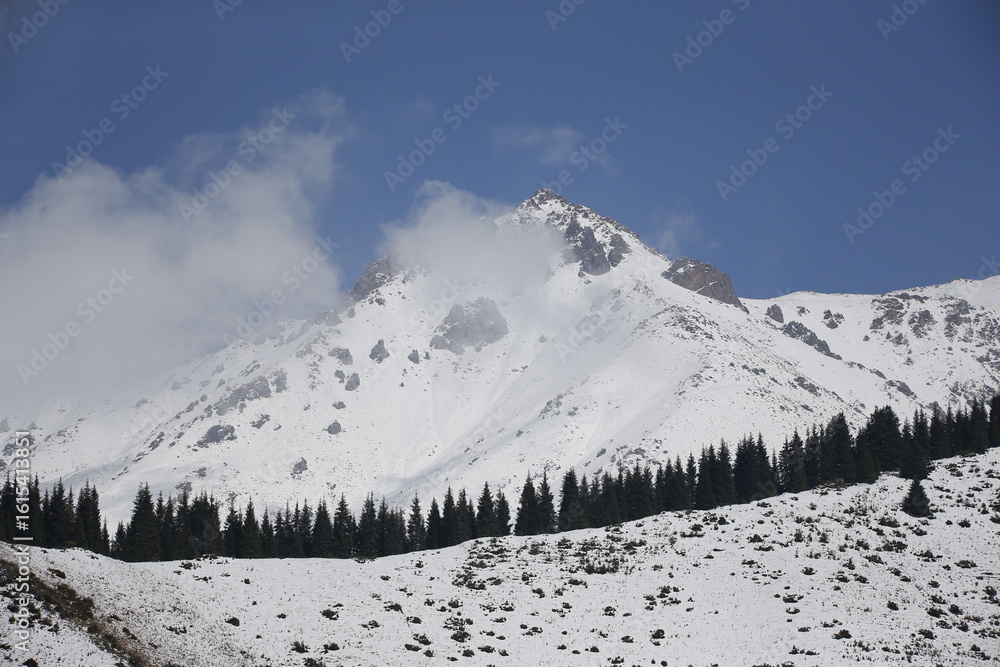 Obraz premium Zailiysky Alatau is a mountain range in the northwest of the Tien Shan