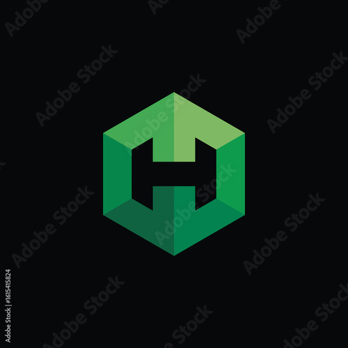Geometric Hexagon Letter H Logo Design Vector Template