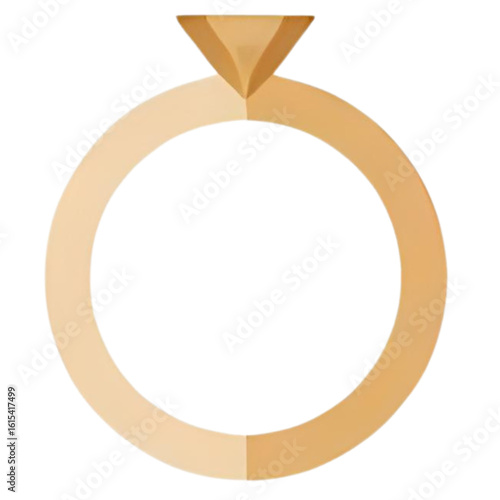 Simple illustration of a gold engagement ring with a diamond gemstone.