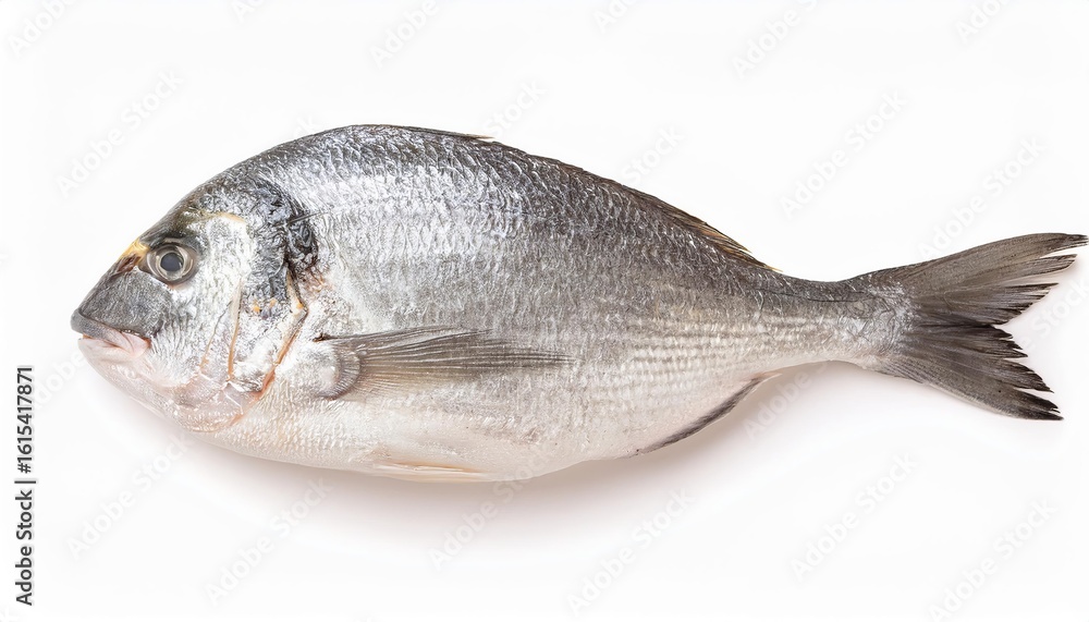 Fresh sea bream lying on white background Fresh sea bream lying on white background