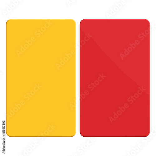 Red and yellow cards, a symbol of sports discipline.