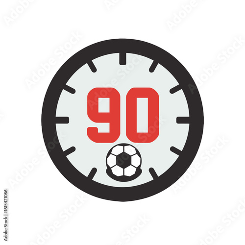 Soccer game's time shows on clock.