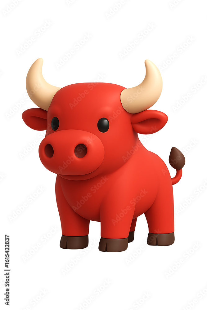 Fototapeta premium 3D Red Bull high quality realistic image