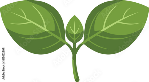 Vibrant Green Plant Sprout Illustration - New Growth & Nature Symbol