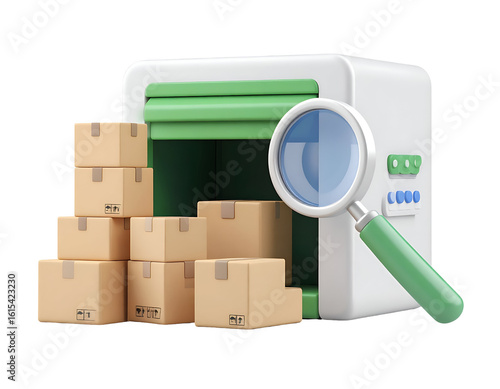 Wallpaper Mural 3D Illustration Warehouse Inspection Torontodigital.ca