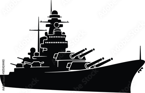 Battleship Silhouette Vector Illustration