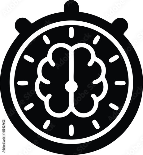 clock mind vector icon.