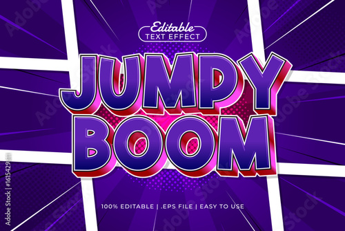 jumpy boom editable text effect with a comic and kids text style