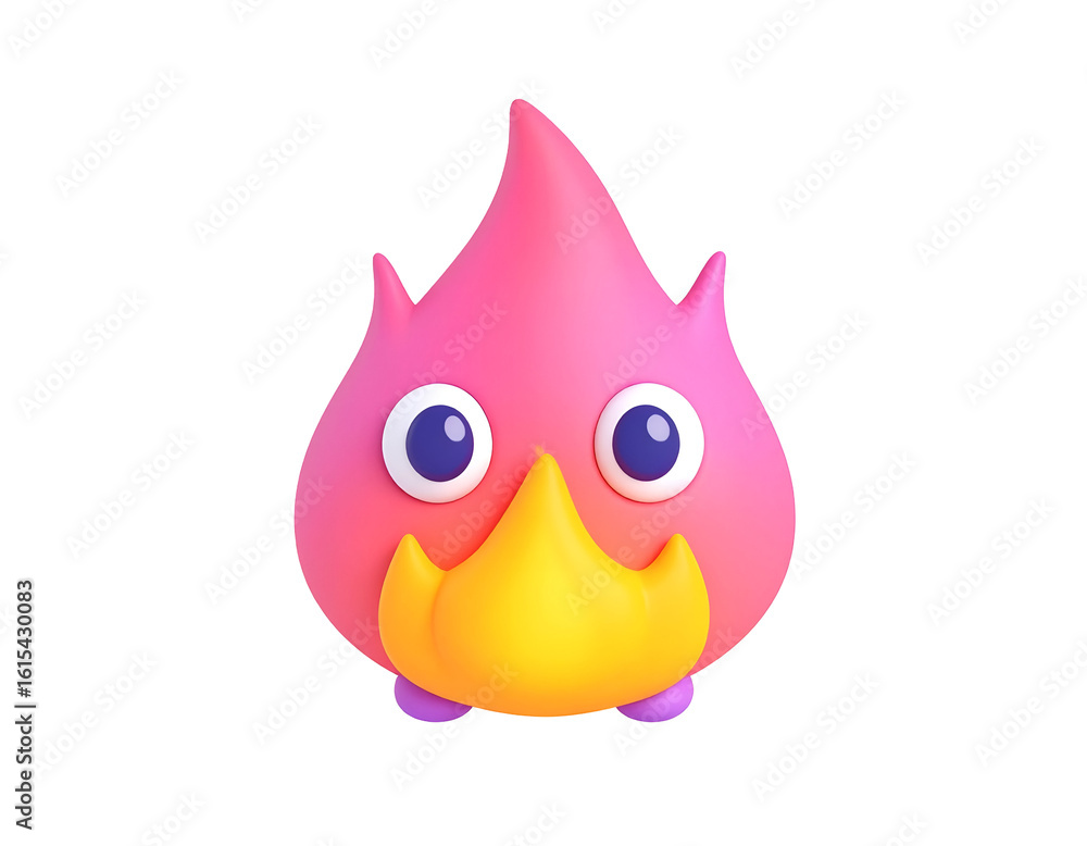 Obraz premium Cute 3D Flame Illustration
