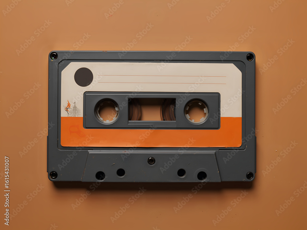 Fototapeta premium Aged Cassette, Warm Brown Background