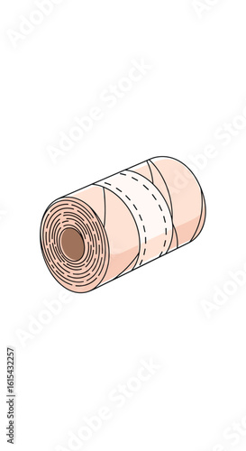 Medical elastic bandage roll for wound dressing and support