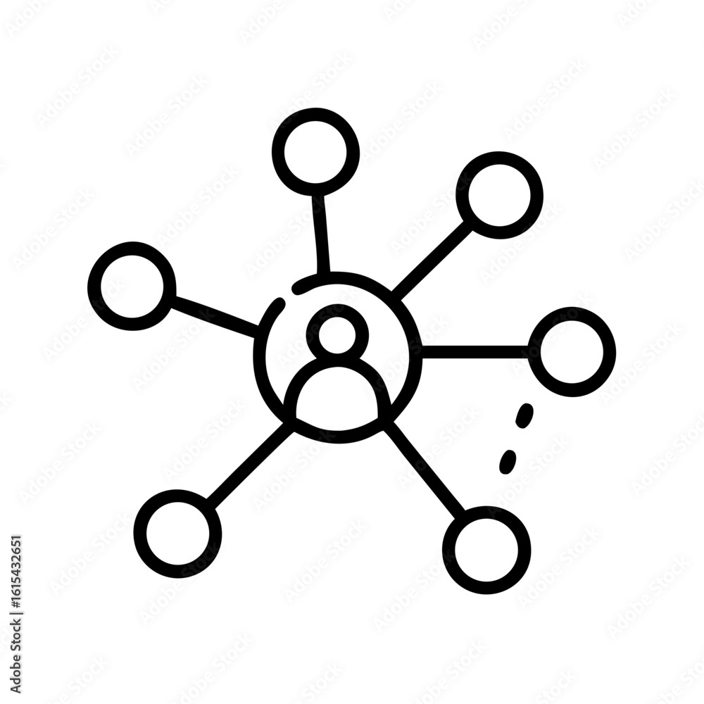 Affiliate network diagram in minimal line style Affiliate network diagram in minimal line style