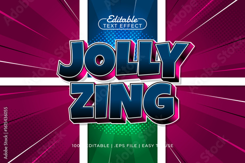 jolly zing editable text effect with a comic and kids text style