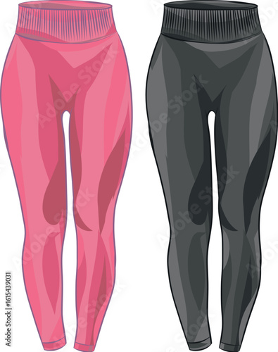 Women's Athletic Leggings Display for Fitness and Fashion Concepts