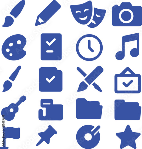 Wallpaper Mural Collection of blue creative and productivity icons on white background Torontodigital.ca