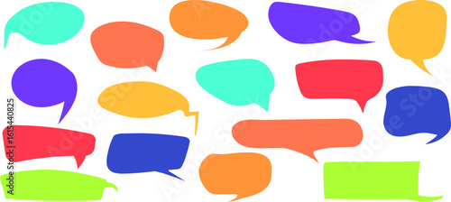 Liquid abstract speech bubbles. Hand drawn organic abstract frames. Empty text shapes.