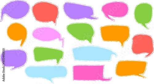 Liquid abstract speech bubbles. Hand drawn organic abstract frames. Empty text shapes.