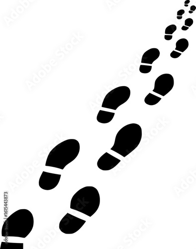 Up footprint trail of human, human footprints silhouette – stock vector