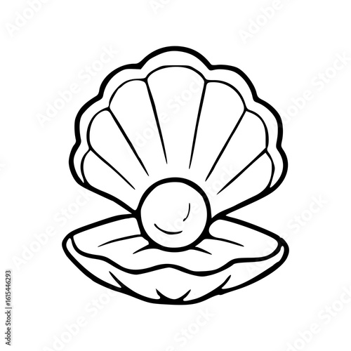 open oyster shell with pearl vector
