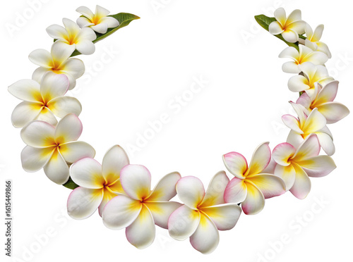 Wallpaper Mural Beautiful tropical plumeria flower lei on black background perfect for summer decorations Torontodigital.ca