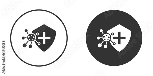 Shield virus icon for website design, logo for web and apps.