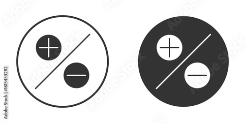 Plus minus icon for website design, logo for web and apps.