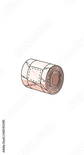 Roll of adhesive patches for skin wound dressing and medical treatment applications