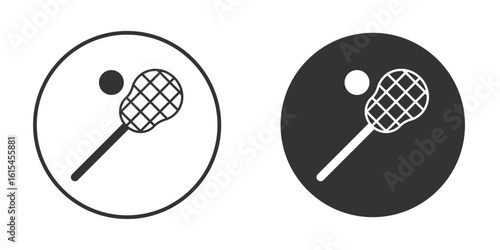Lacrosse stick ball icon for website design, logo for web and apps.