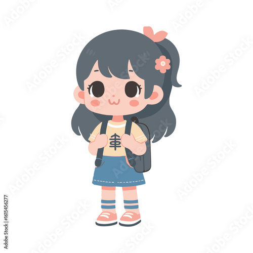 cute little girl character illustration design
