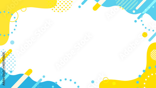 青と黄色のポップ 夏のイベント バナー 背景 16:9	
