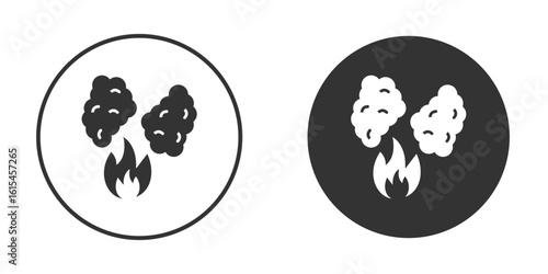 Fire smoke icon for website design, logo for web and apps.