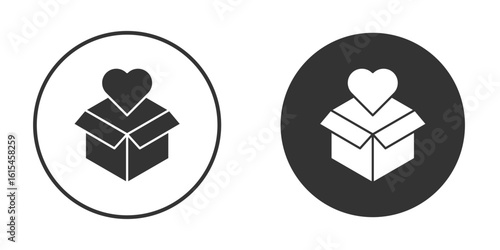 Donation box icon for website design, logo for web and apps.