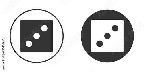 Dice three icon for website design, logo for web and apps.