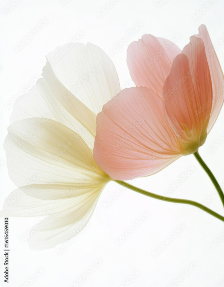 Obraz premium Pastel-colored cosmos flowers overlapping softly, ideal for poster, print, floral background