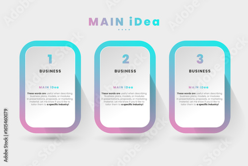 Set of three Infographic diagram charts vector template for business. and finance in 3 options, presentation with elements vector illustration design