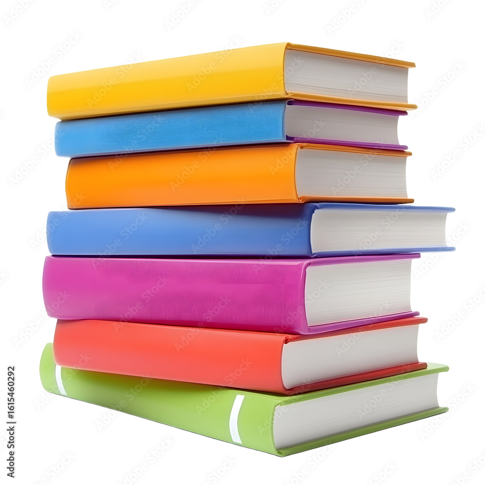 Professional Stack of Hardcover Books Piled Together Isolated on White Background Professional Stack of Hardcover Books Piled Together Isolated on White Background
