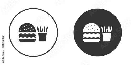 Burger Fries icon for website design, logo for web and apps.