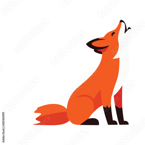 Howling orange fox cartoon logo, perfect for wildlife, nature, and storytelling themes